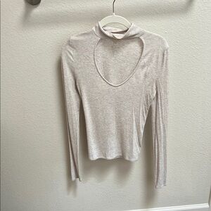 Elegant Cream Long Sleeve Women's Top